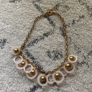 Beaded Peach Pink Rings Hoop Modern Necklace